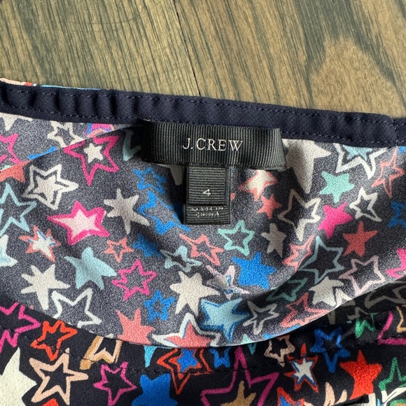 J. Crew Jacuzzi One Shoulder Top In Kaleidoscope Star Print Women's 4 Party - Picture 8 of 10